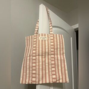 Striped Canvas Tote Bag